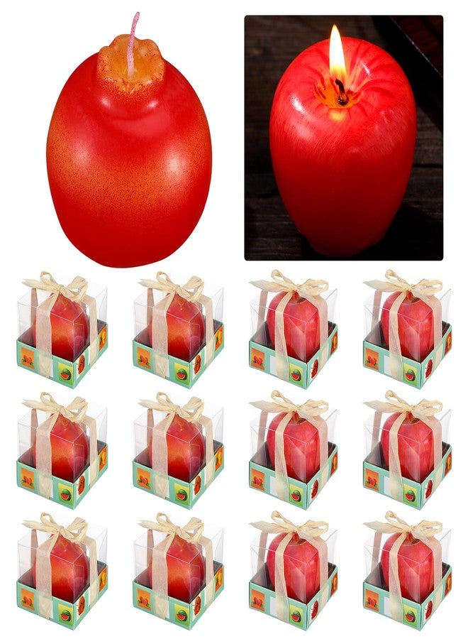 Conelist 12 Pcs Red Pomegranate and Apple Candles Rosh Hashanah Candles Artificial Creative Fruit Shape Candle Gifts for Rosh Hashanah Autumn Thanksgiving Christmas Party Home Table Decor - Image 1